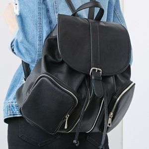 Forever 21 Faux Leather Drawstring Backpack